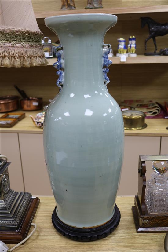 A large Chinese celadon vase height 64cm